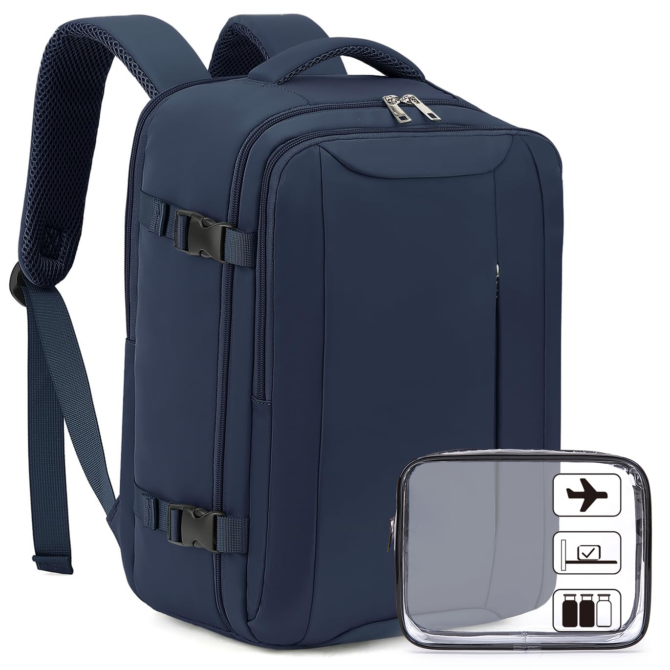 Xkdoai for Easyjet Cabin Bag 45x36x20, Travel Backpack with TSA Approved Clear Bag, Carry-ons Cabin Backpack for Travelling Underseat Cabin Bag Laptop Backpacks Luggage Set — view 21