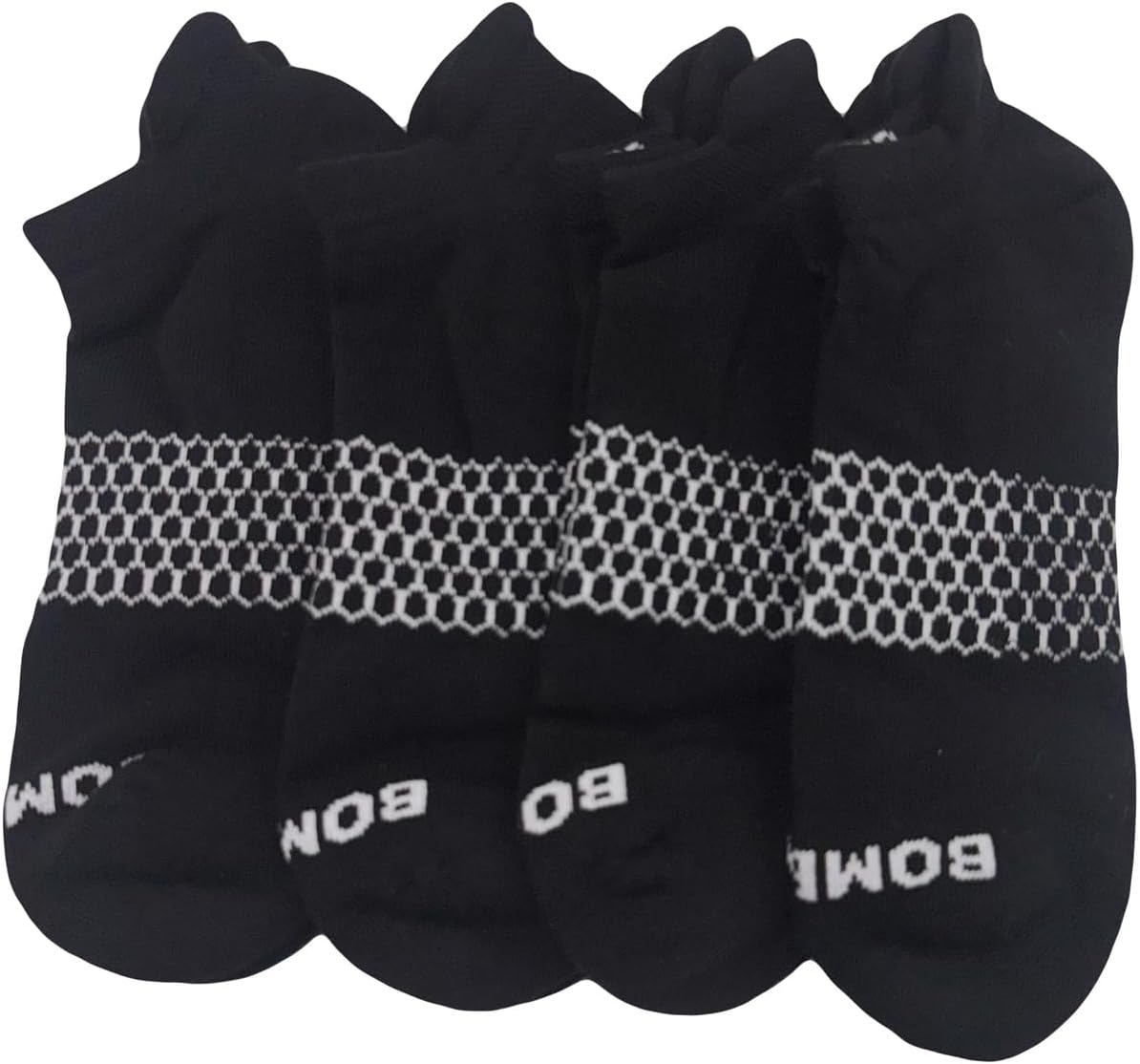 BOMBAS Women's 4 pack Solid Ankle Socks, Size LARGE