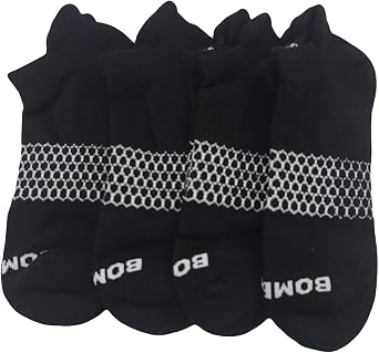 BOMBAS Womens 4 pack Solid Ankle Socks, Size LARGE