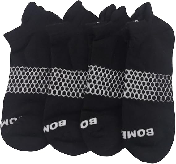 BOMBAS Women's 4 pack Solid Ankle Socks, Size LARGE