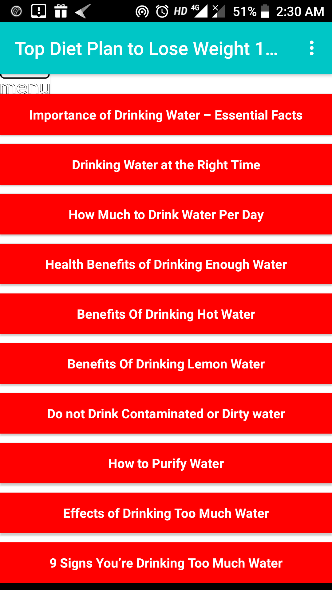 Rules of Drinking Water and Benefits App on Amazon Appstore
