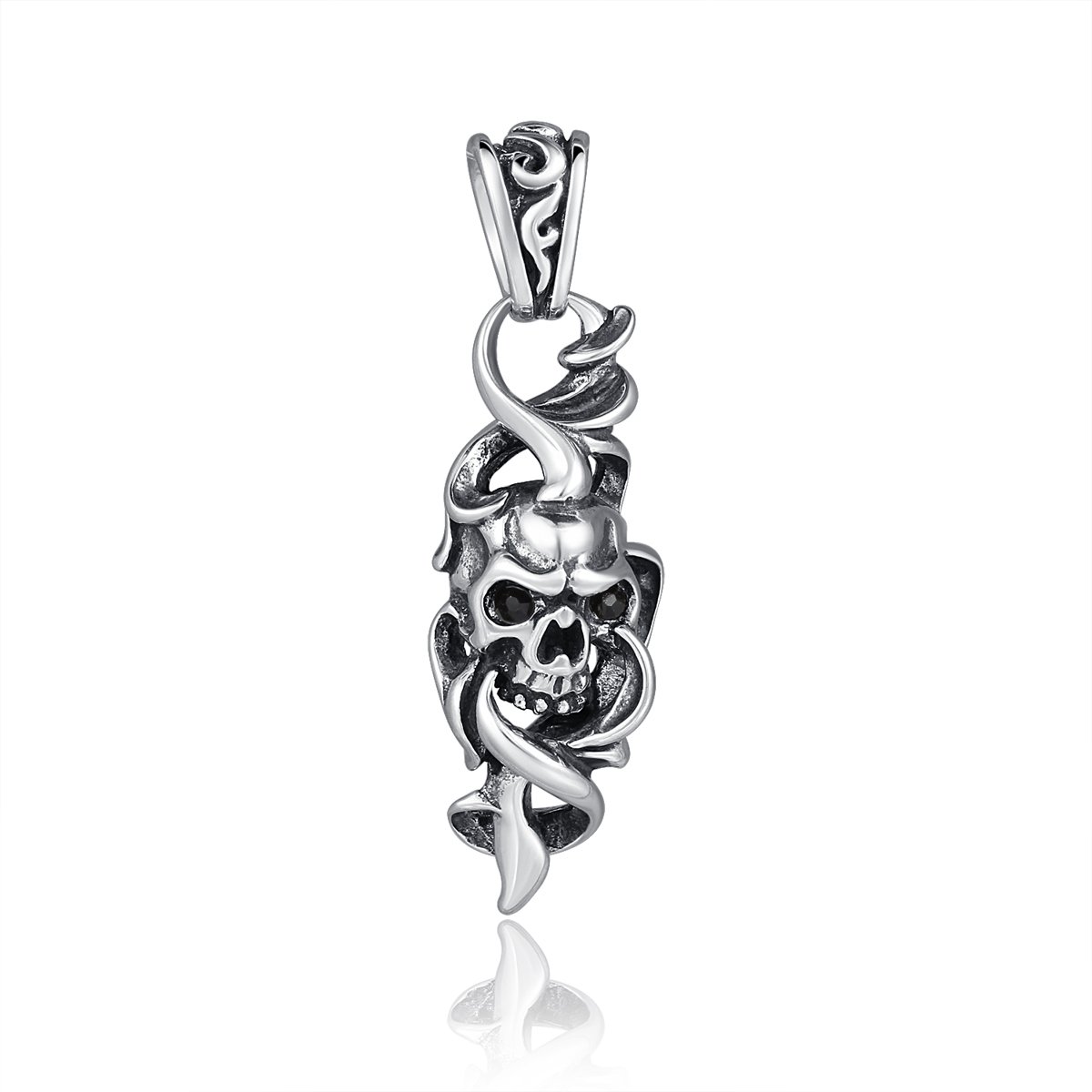Collier Homme Pendentif Grenade En Acier Inoxydable - Pochette Velours Noir Incluse