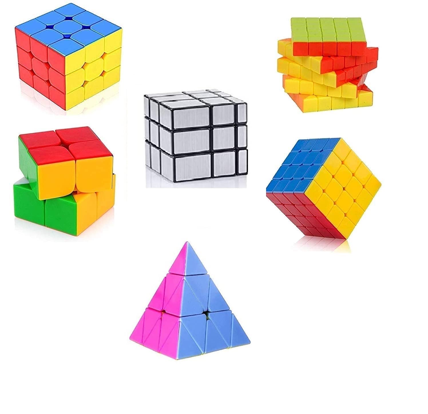 Toy Arena Deal 6 Cubes Pack 2x2, 3x3, 4x4, 5x5, Mirror, Pyramid Different Shaped Puzzle Cube Combo Set Contains Speed-Cube (B0849TJK6V) Amazon Price History, Amazon Price Tracker