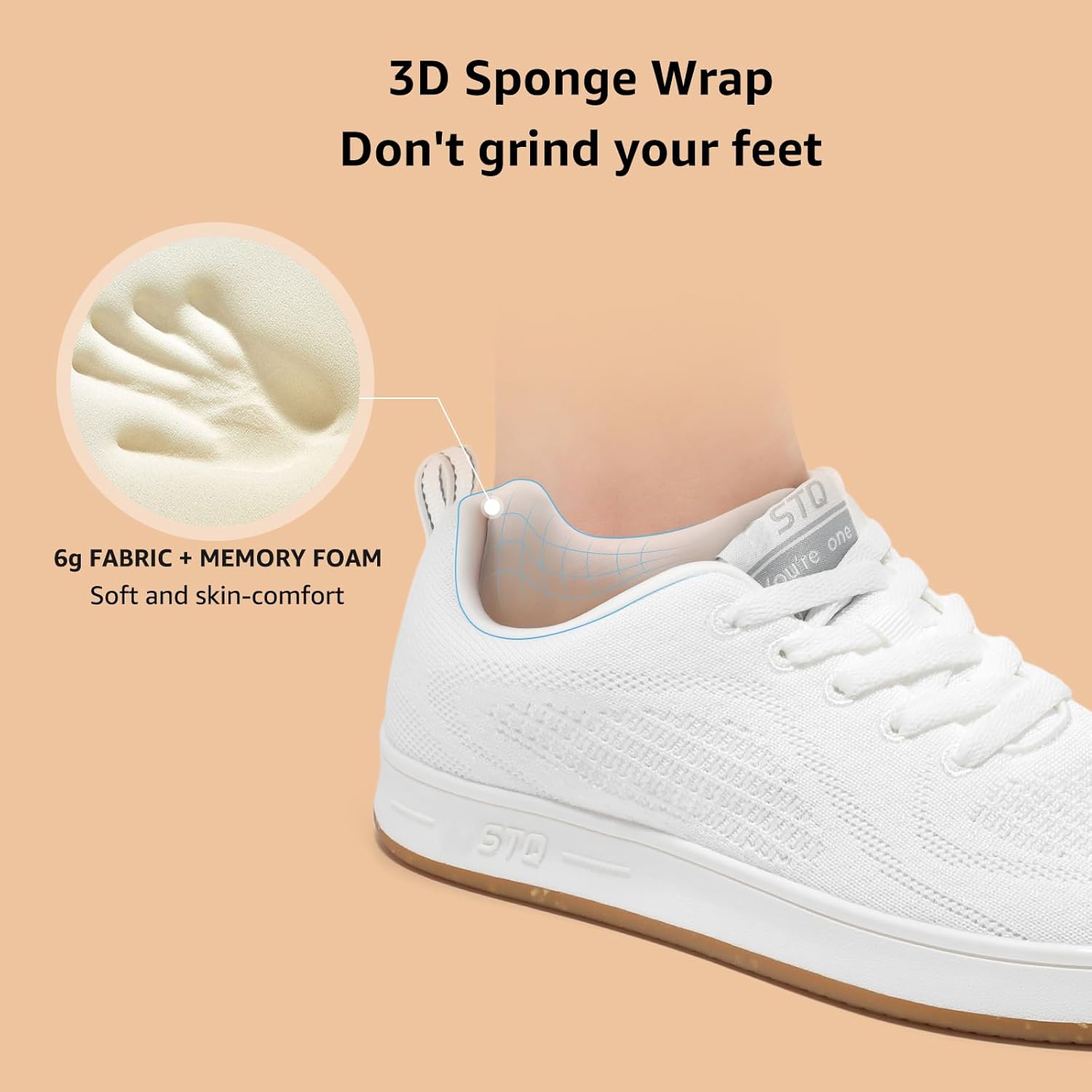 STQ Womens Lace Up Fashion Sneakers Business Casual Shoes | Breathable Mesh Upper Walking Shoes - Image 5