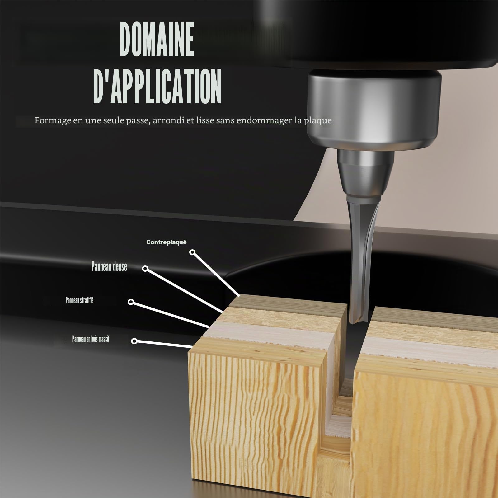 CSOOM TCT-Professional Fraise à rainurer avec tige de 8 mm, meuleuse droite CNC en carbure de tungstène, fraise à bois, convient pour tailler et rainurer 3 mm