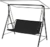 23 Seater Patio Swing Cover Chair Bench Replacement Covers,Waterproof Heavy Duty 600D Oxford Cloth Swing Seat Cover For Patio Garden SwingSize:115x4848cm45.2x18.818.8inch,Color:Black