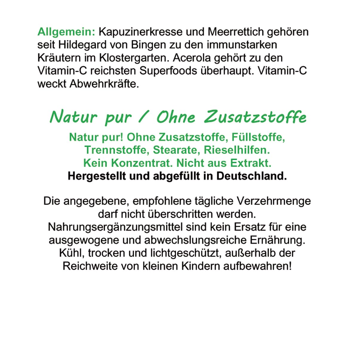 Immunstark - Immunsystem & Abwehrkräfte stärken 360 (3x120) Kapseln Immun-Trio mit Kapuzinerkresse, Meerrettich, Acerola (natürliches Vitamin-C). 100% NATUR pur. OHNE Zusatzstoffe. 26665-3