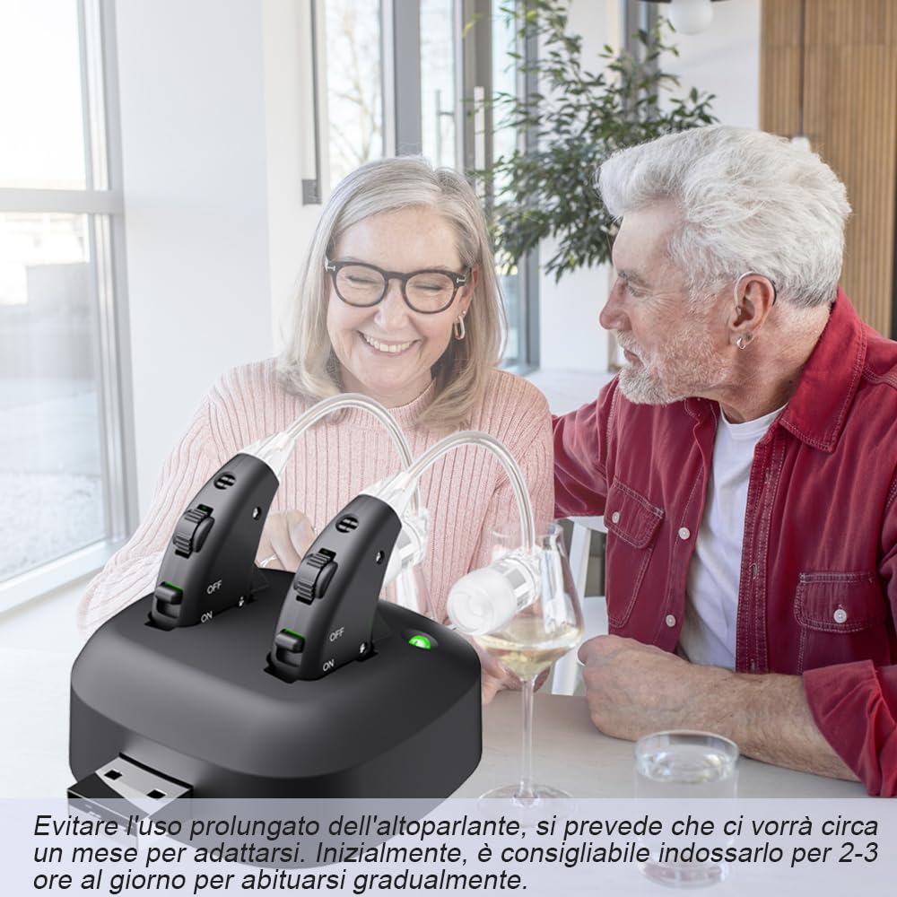 JINGHAO Amplificateur De Son, Paire d'amplificateurs sonores personnels rechargeables pour contours, Noir