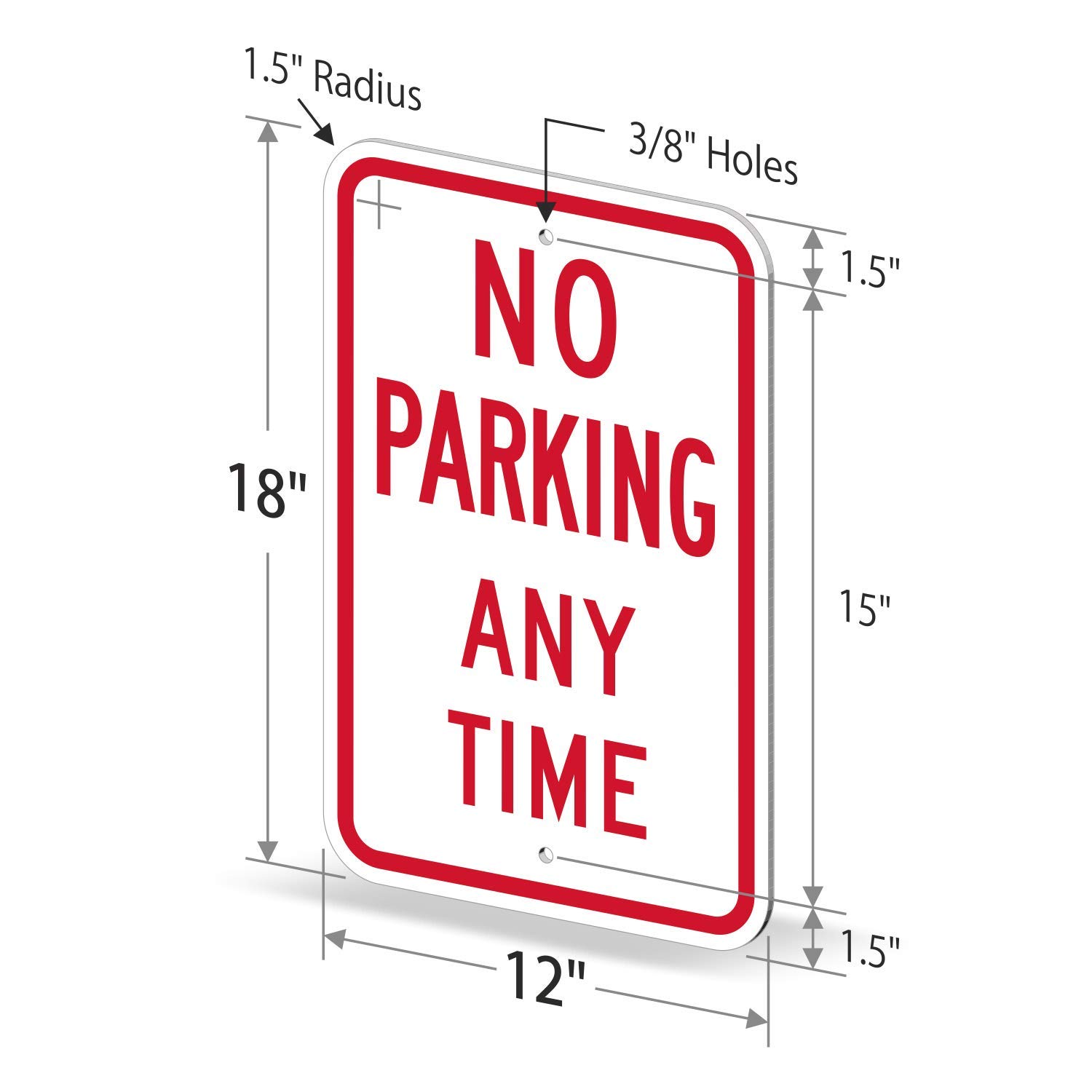 JIAMING No Parking Any Time Sign With Arrows, No Parking Sign, Any Time Sign, (2 Pack - View #10