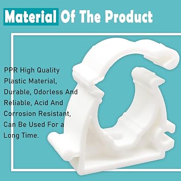 20pcs White 20mm/0.79inch U-Shaped PPR Water Pipe Clamps With Fixing Clip Fit For 1/2 Inch OD PVC Pipe