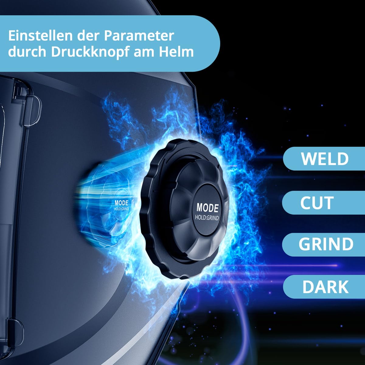 STAHLWERK Automatik-Schweißhelm 3-in-1 Booster AIR – Schweißerhelm mit Frischluftzufuhr, PAPR-System, True-Colour-Technologie, Jobspeicher, automatische Abdunkelung DIN 4-13, optische Klasse 1/1/1/2