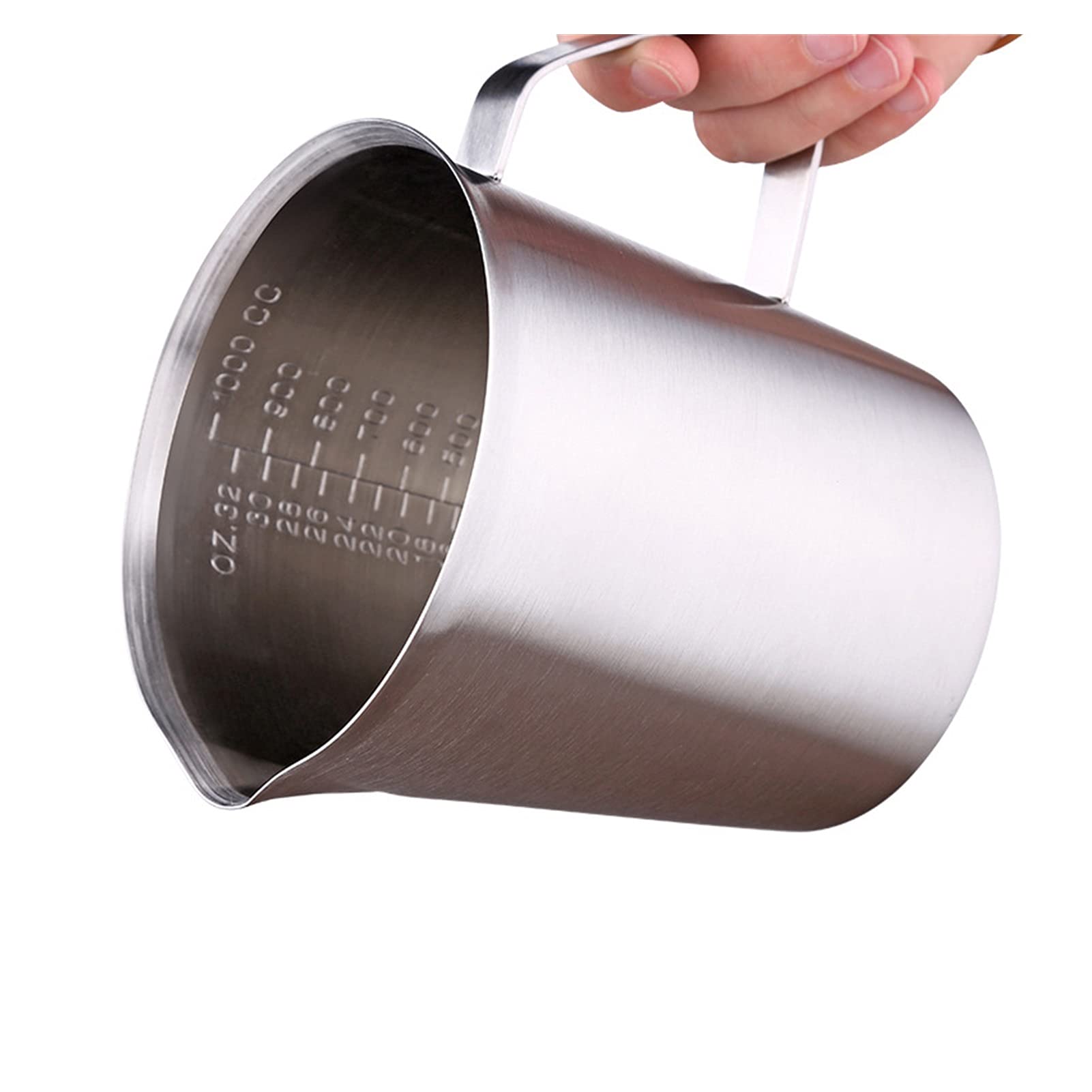 Milchkrug Edelstahl-Kugelmilch-Schaumkörner-Kroduktion von Milch-Tee-Kaffee-Milchschalenmilch-Schaumkugelkanne Milchkännchen Porzellan (Color : 1000ml)