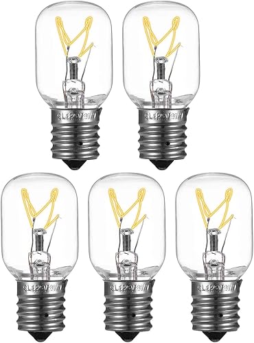 5 bombillas para microondas Whirlpool Bombilla de microondas para Whirlpool Maytag GE Amana Over the Range Hood Microondas, regulable con base E17