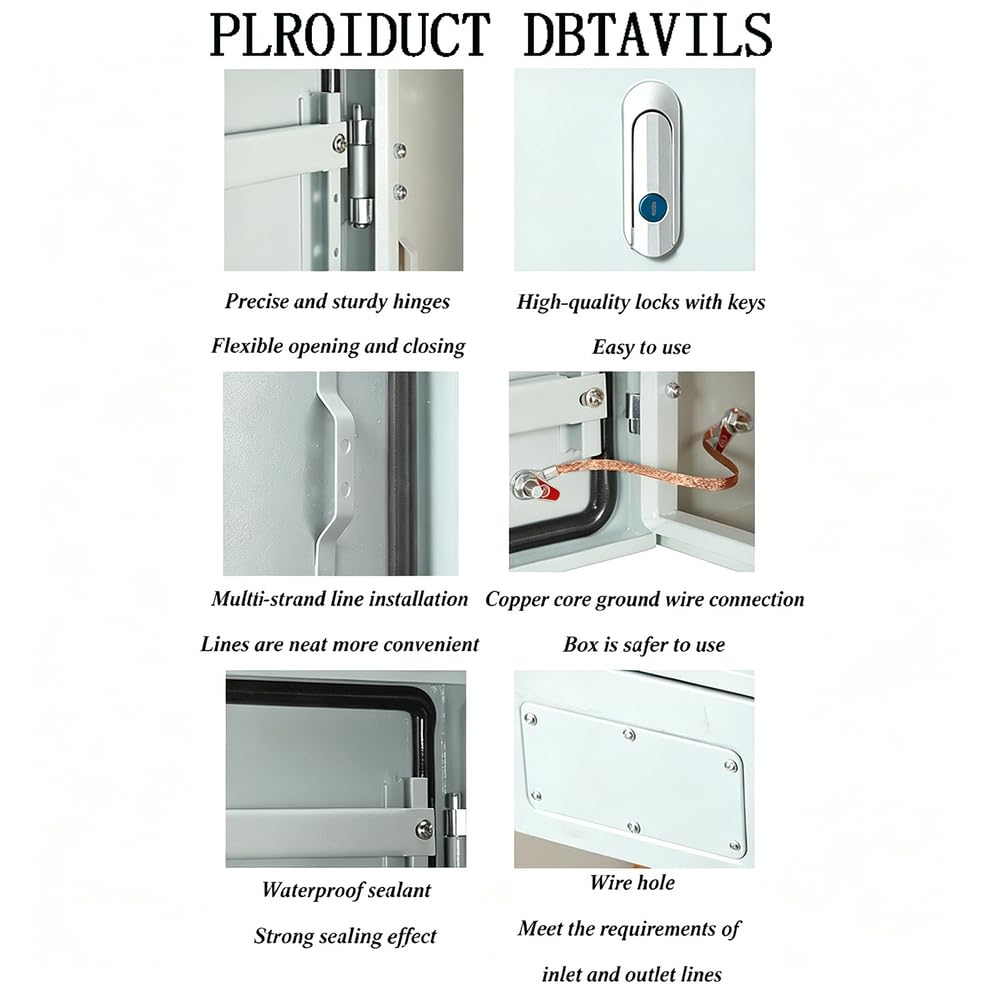Quadro Elettrico, Scatola di Distribuzione Laminata a Freddo con Serrature Armadio di Controllo Esterno Impermeabile Robusto Adatta per Uso Interni ed Esterni,500 * 300 * 600mm