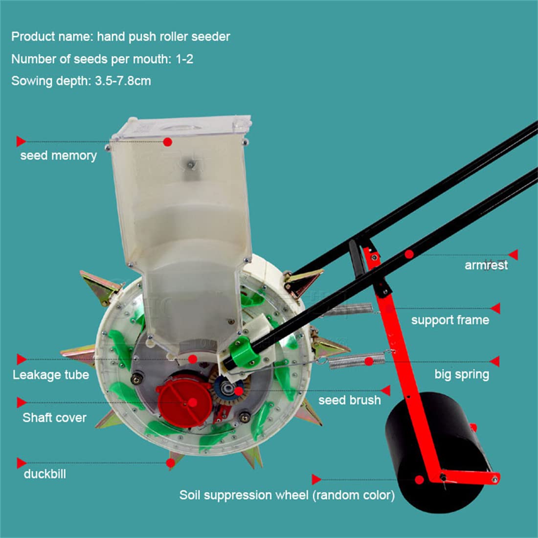 Herramienta sembradora portátil de mano, máquina de jardinería multifunción para maíz, algodón, soja, cacahuete, dispensador de semillas de precisión de 6/10 bocas para una siembra eficiente