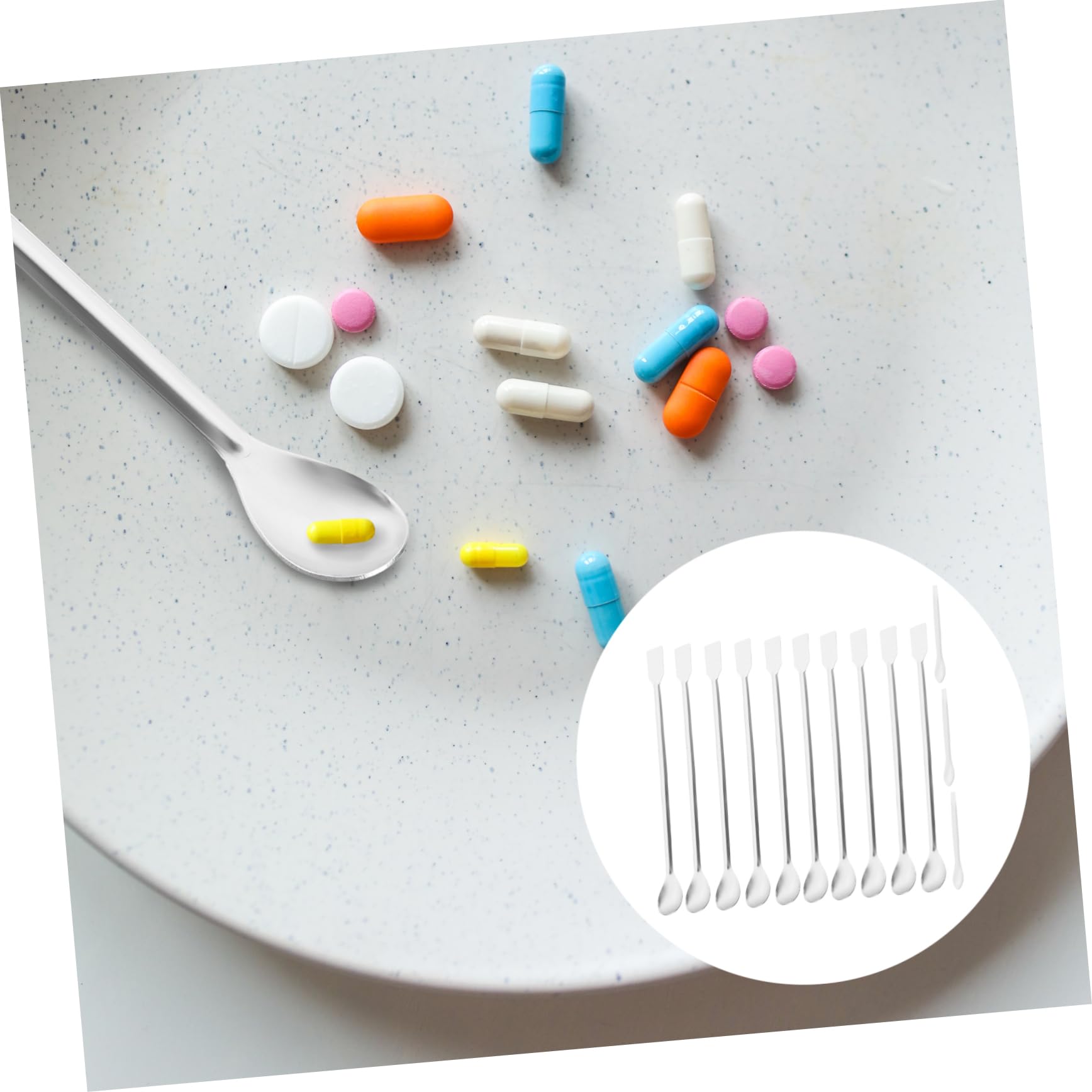 MUSISALY 13pc Stainless Steel Measuring Spoons Set Long Handle Mixing Spatula Small Measuring Spoon Multi-Purpose for Lab Home Bar