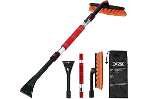 FOVAL Extendable Snowbrush/Scraper for SUV, Trucks and Cars (47.2" Length, 4.73" Width)