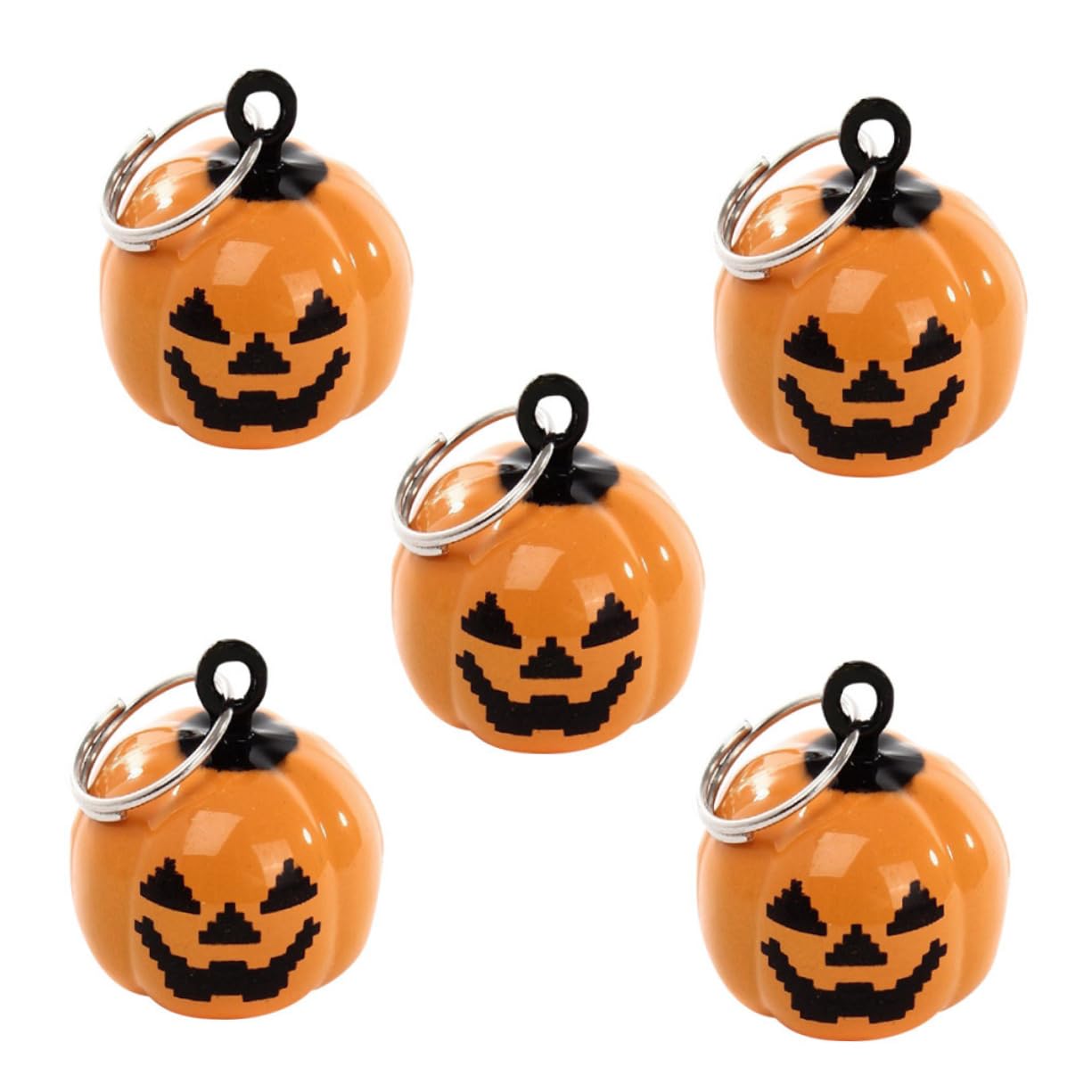 GOOHOCHY Dog Halloween Collar Pendant 5 Pcs Pumpkin Bell Charms Pet Necklace Accessories