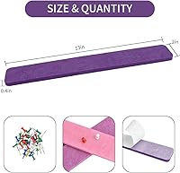 Vista 2 de Vuzvuv 8 tiras de barra de corcho con 50 alfileres y notas adhesivas, tiras autoadhesivas para tablón de anuncios que no dañan la pared, tablero