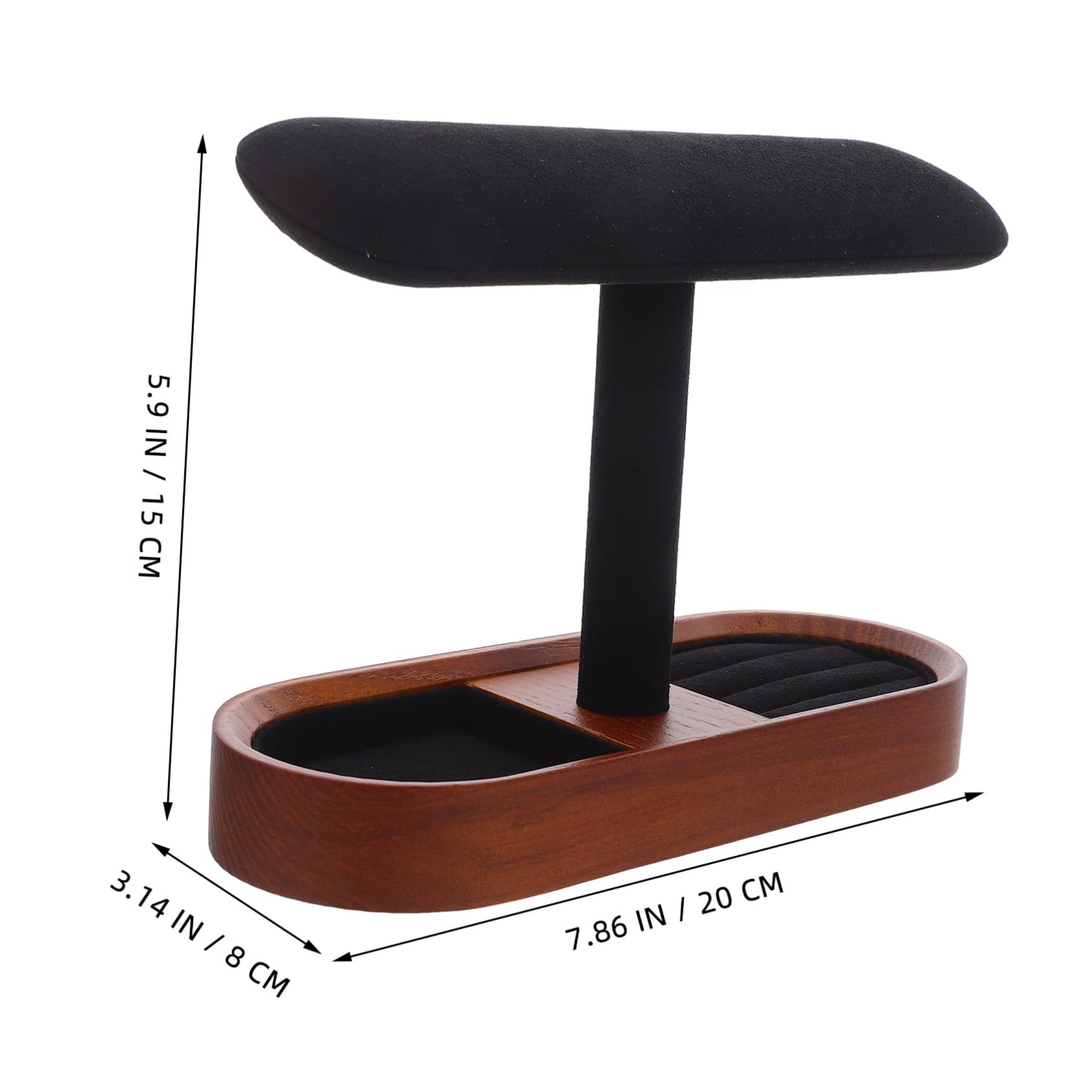 Toyvian Massiver Holz Uhrenständer mit T-bar Design und Flanellbeschichtung Stabiler Schmuckständer für Ringe und Manschettenknöpfe Vielseitig für Persönliche Sammlungen zu Hause