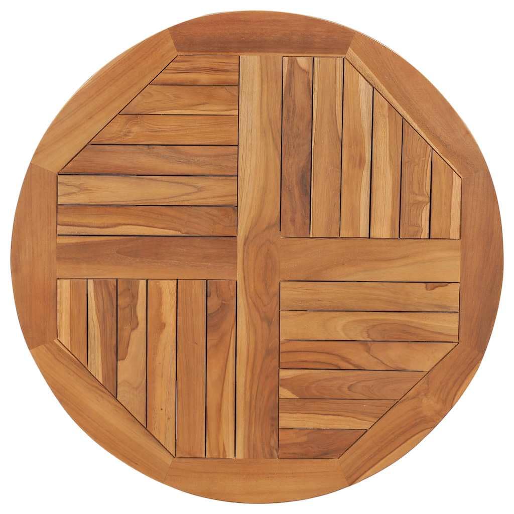 vidaXL Dessus de Table Rond Remplacement Plateau de Table de Salle à Manger Table à Dîner Restaurant 2,5 cm 80 cm Bois de Teck Solide