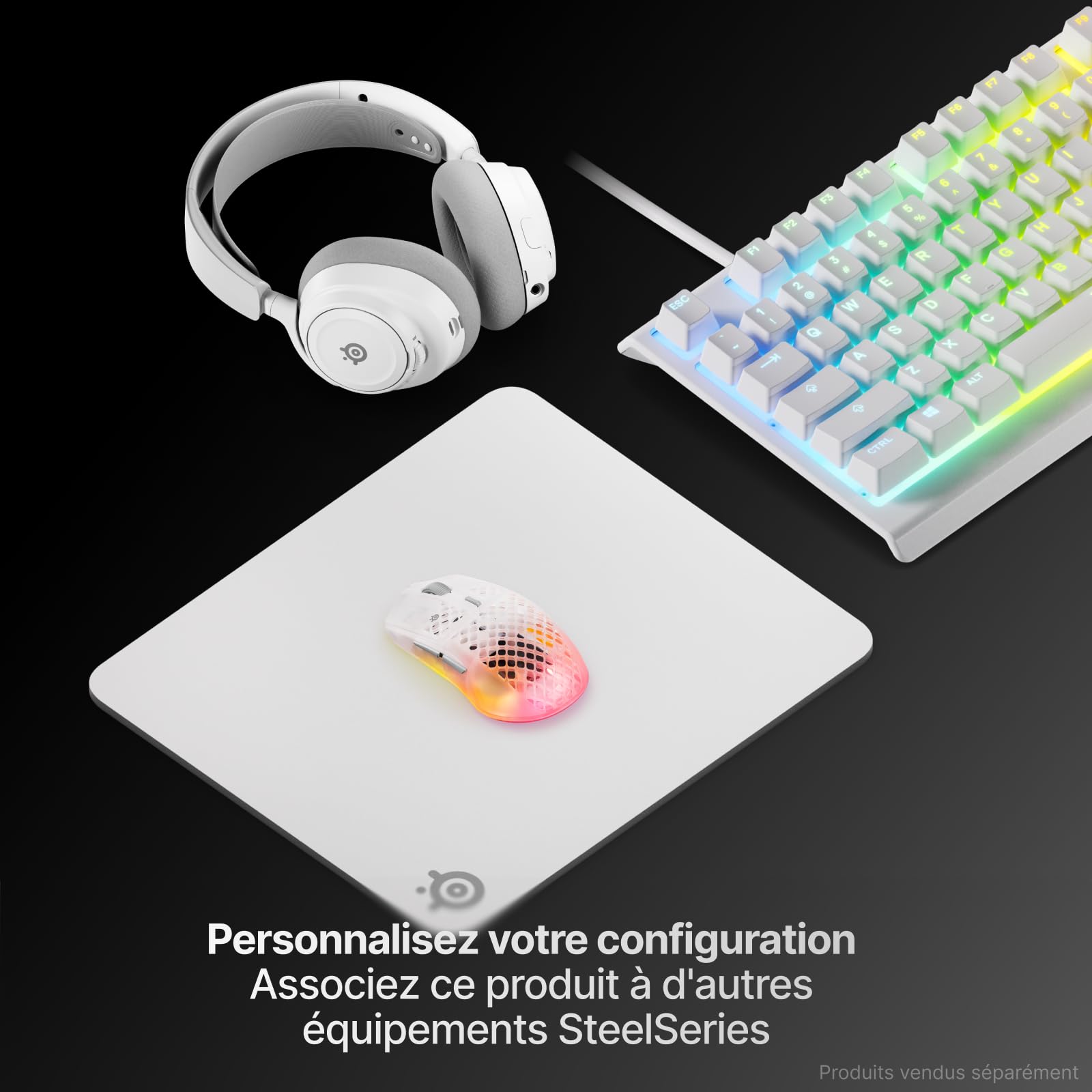 SteelSeries QCK Heavy- Tapis de Souris Gaming - Base antidérapante épaisse, Suivi précis optimisé FPS/MOBA/RTS/MMO - Disponible en 450×400×6 mm, Blanc