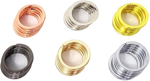 yueton 30 llaveros planos de metal divididos de metal, anillos tóricos planos para la organización de llaves del hogar, manualidades, cordones de 1