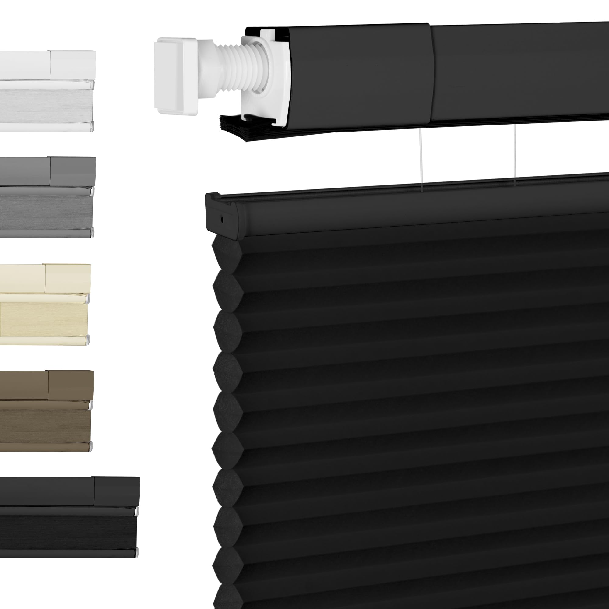 BERISSA Top Down Bottom Up Cordless Cellular Shades No Tools No Drill Blinds for Windows Shades for Indoor Windows Easy to Install,32" W x 64" H (