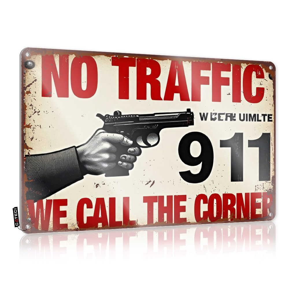 Fzfn Colour Metal Wall Decoration Patio Decorations Saloon Faded Essentials 911: When Traffic Laws Don't Apply, We Call The Shots - Easy To Hang Art(20X30cm)