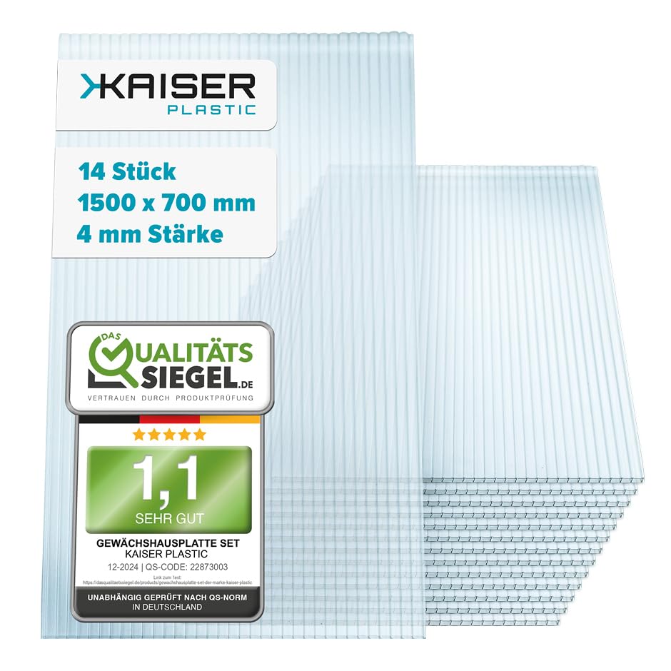 KAISER plastic® Xtra Strong | 14er Set Gewächshausplatten |...