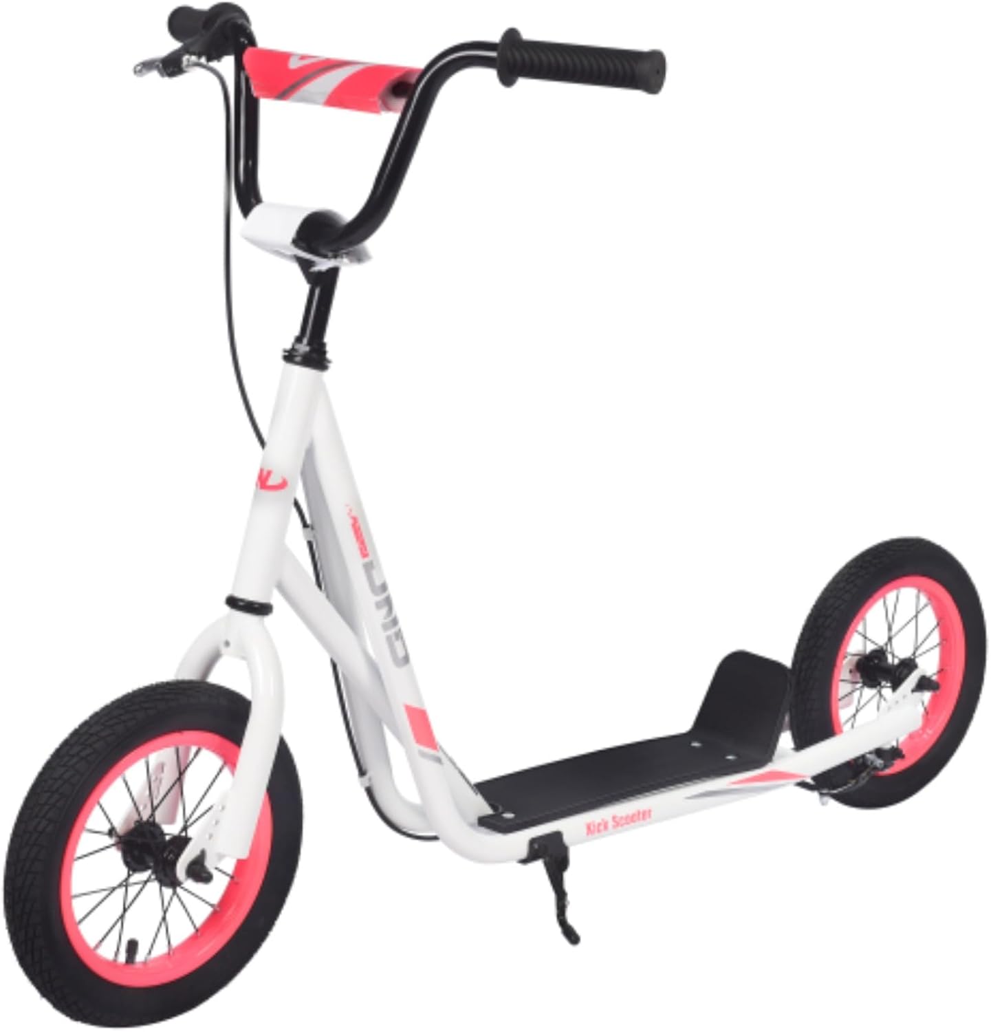 Children's Scooter with Adjustable Handlebars, 12-inch Pneumatic Tires, Widened Non-Slip Pedals, and Brakes. Suitable for Children Over 6 Years Old