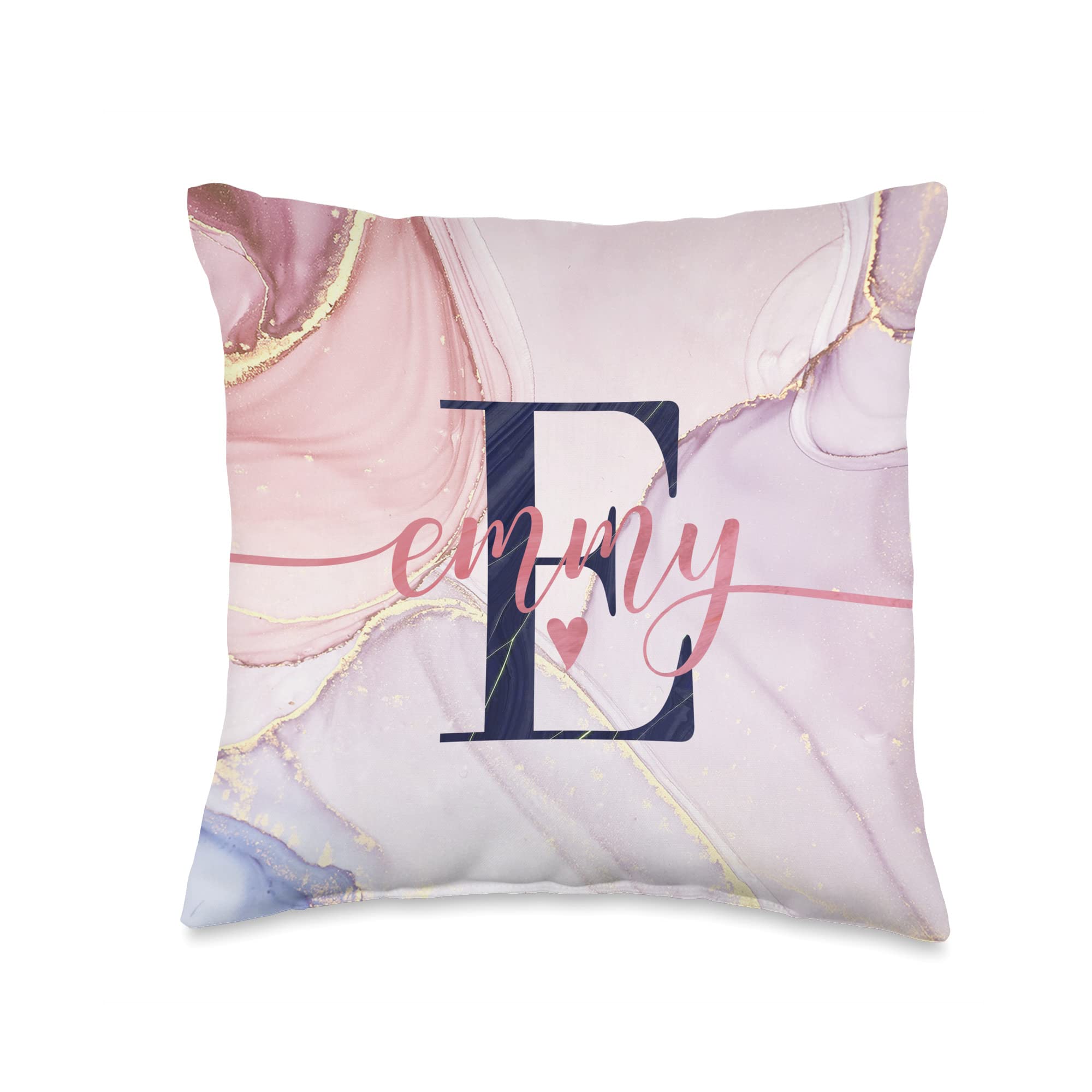 Emmy Letter E Initial Monogram Calligraphy Personalized Throw Pillow