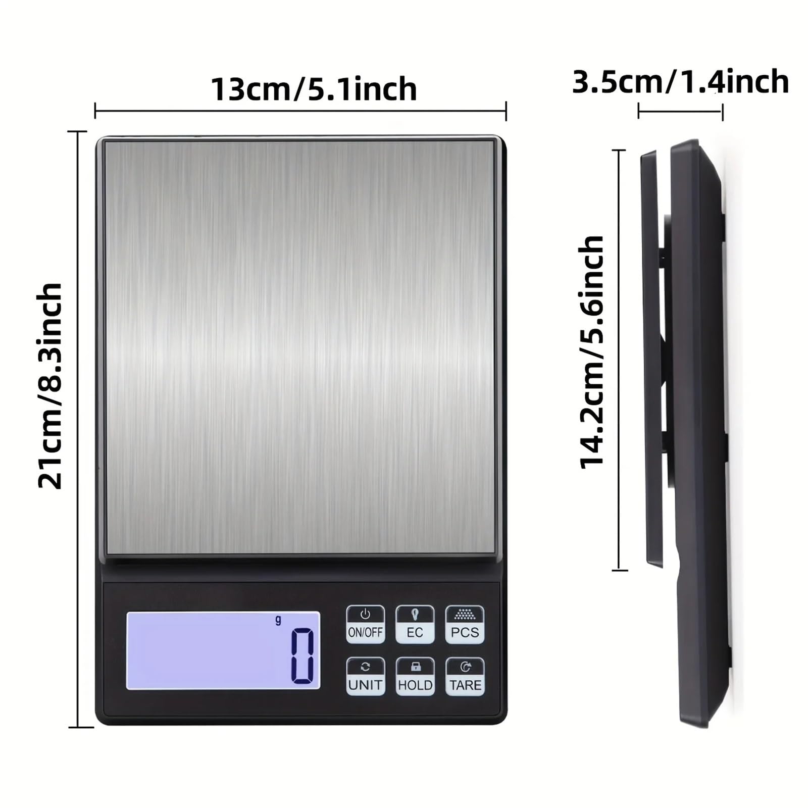 Bilancia da cucina digitale in acciaio inossidabile da 11,02 libbre/0,1 g, pesatura precisa for cottura al forno, cottura e uso quotidiano, bilancia for la sicurezza alimentare(5Kg-0.1G)