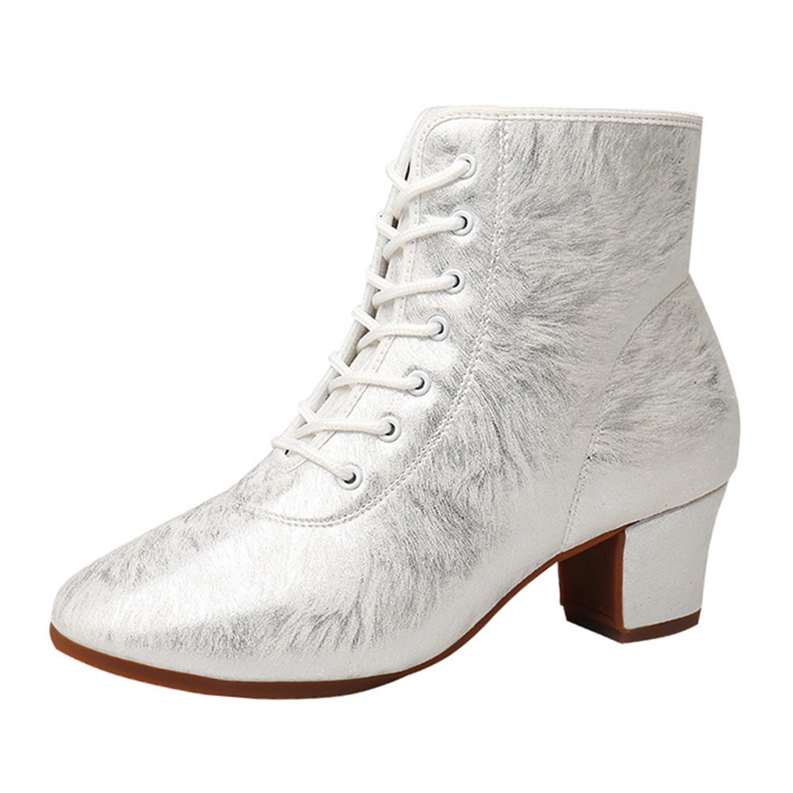 Stivali da Ballo da Sala da Donna con Lacci Scarpe da Carattere Latino per Salsa Tango Moderno