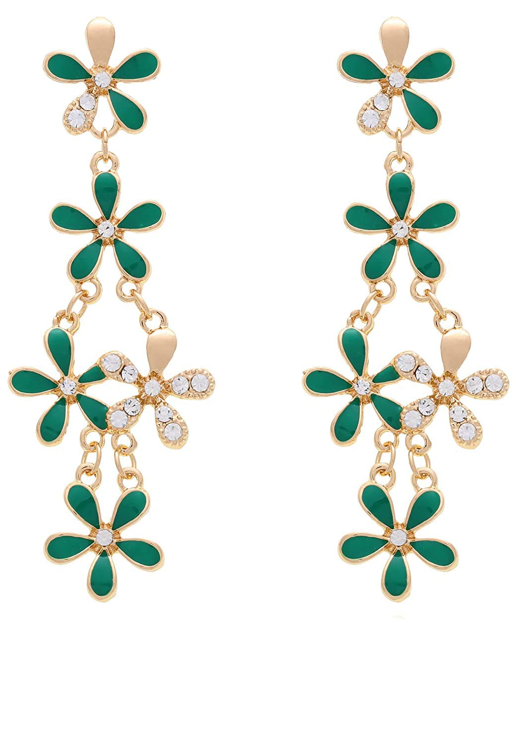YouBella Jewellery Hanging Crystal Gold Plated Earrings for Girls and Women (Green) (B01N7PK1GS) Amazon Price History, Amazon Price Tracker