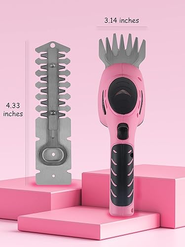 Miniatura 6 de Lichamp CGS3602PK CGS3602PK - Cortasetos eléctrica de mano eléctrica 2 en 1, cortasetos rosa, batería recargable