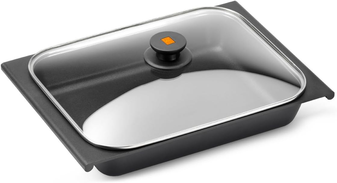 Braisogona Efficient Aluminium Oven Dish with Lid, 41 x 29 cm, Cast, Black, 41 x 29 x 30 cm
