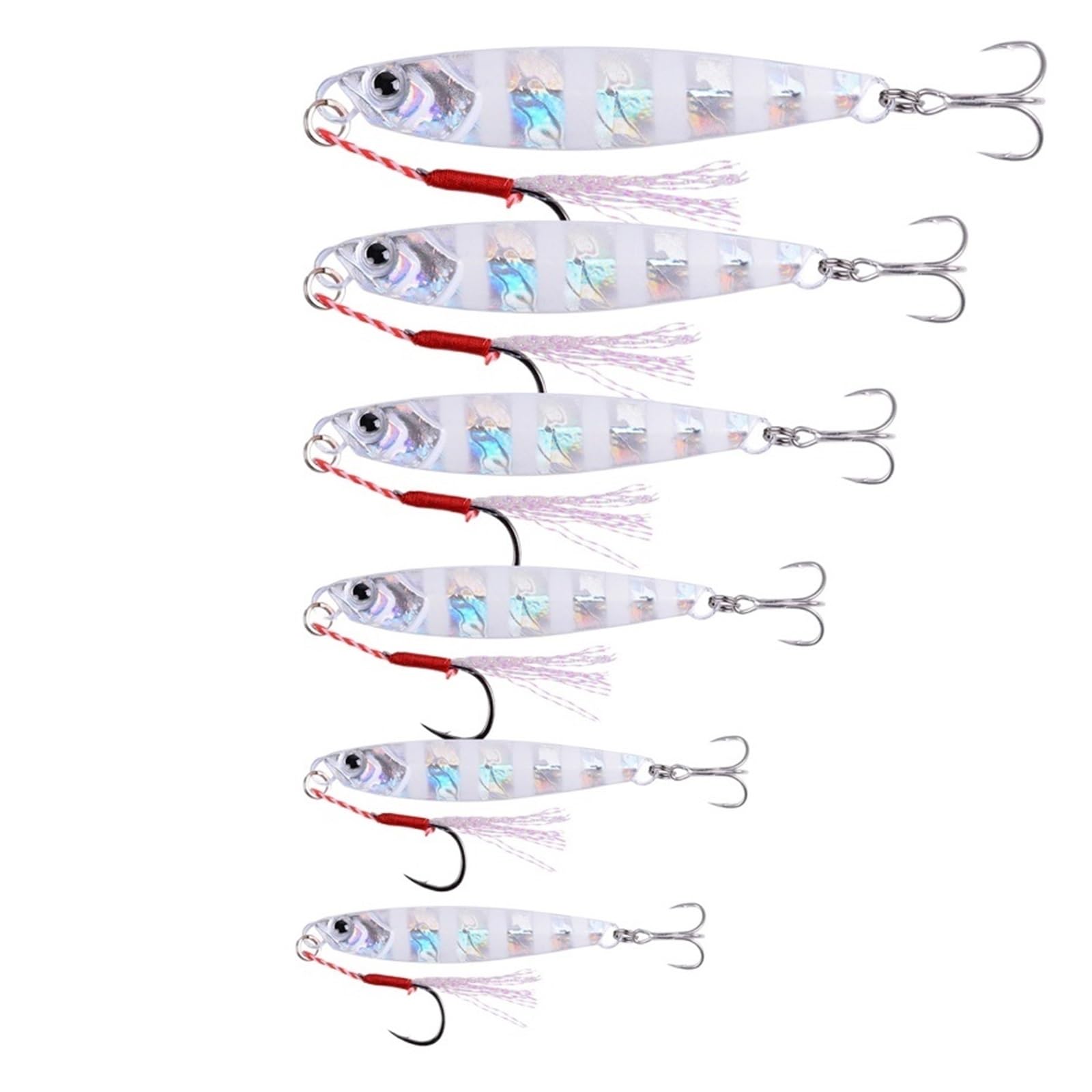 XILILHC 10 Stück Metall-Jigs, Angelköder, Gewichte 7–40 G, Trolling-Harter Köder, Bass-Angelgerät, Forelle, Jigging, Meeresköder, Jigs, Salzwasser-Köder