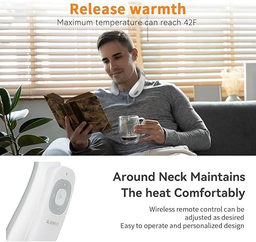 Vista 2 de Masajeador de cuello con calor, máquina eléctrica TENS para aliviar el dolor, masaje de tejido profundo de 15 niveles, portátil inalámbrico