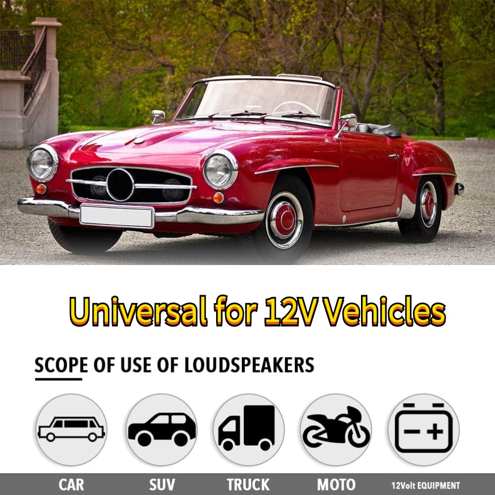 12V 110DB Car Horn Speaker Tone Horn Vintage Old Style AHH-OOO-GAH - View #2