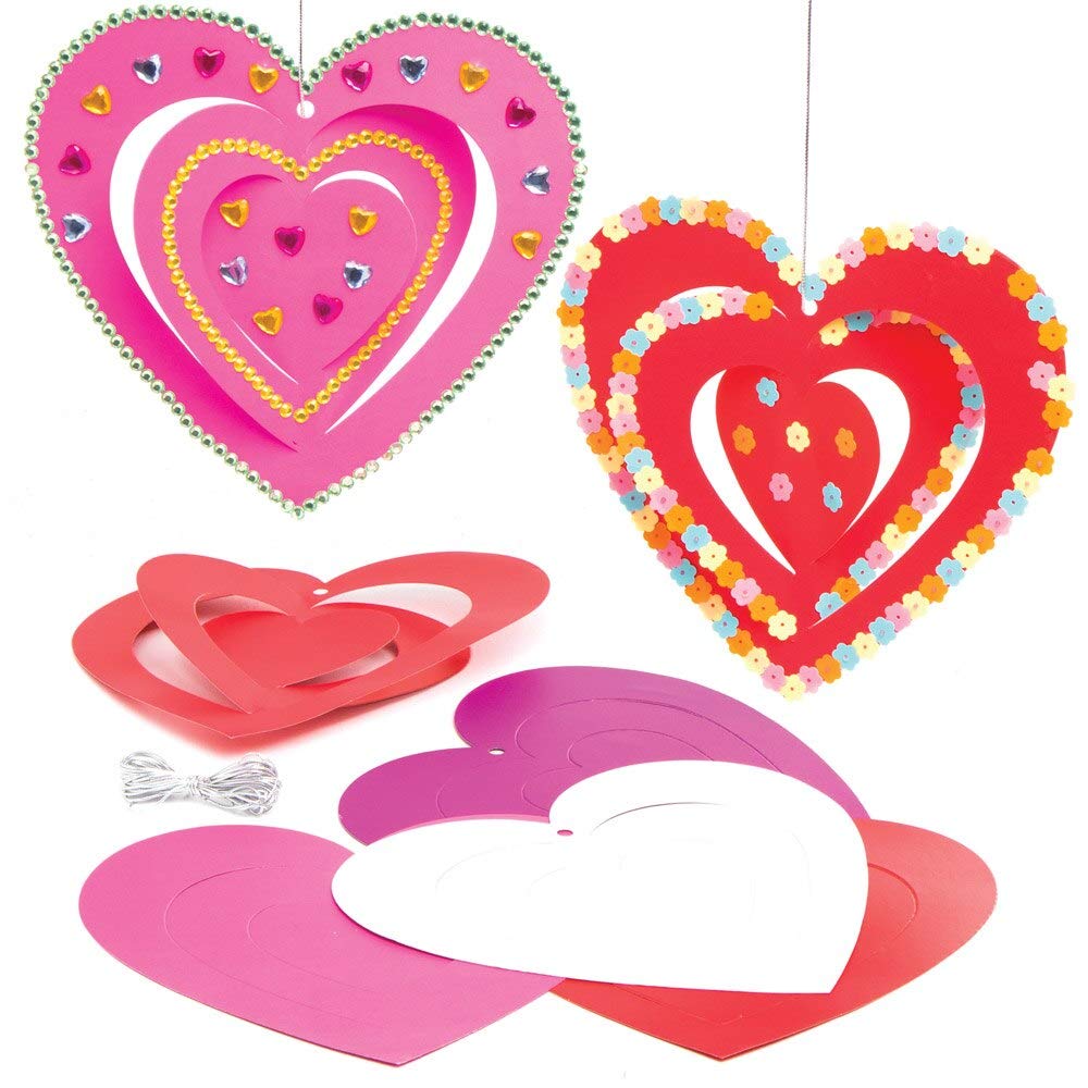 Baker Ross Herz-Pailletten – 5 Farben, 12 Mm, 80 G Dose, Für Basteln, Valentinstag & Muttertag