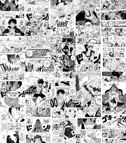 Image of Moment Prints Luffy Manga Collage Poster Set - Set of 20, 210 mm x 297 mm, W /Self-Adhesive, Premium-Quality Posters, 300 GSM Paper, Luffy Posters, Monkey D. Luffy Poster (Luffy Manga 1)