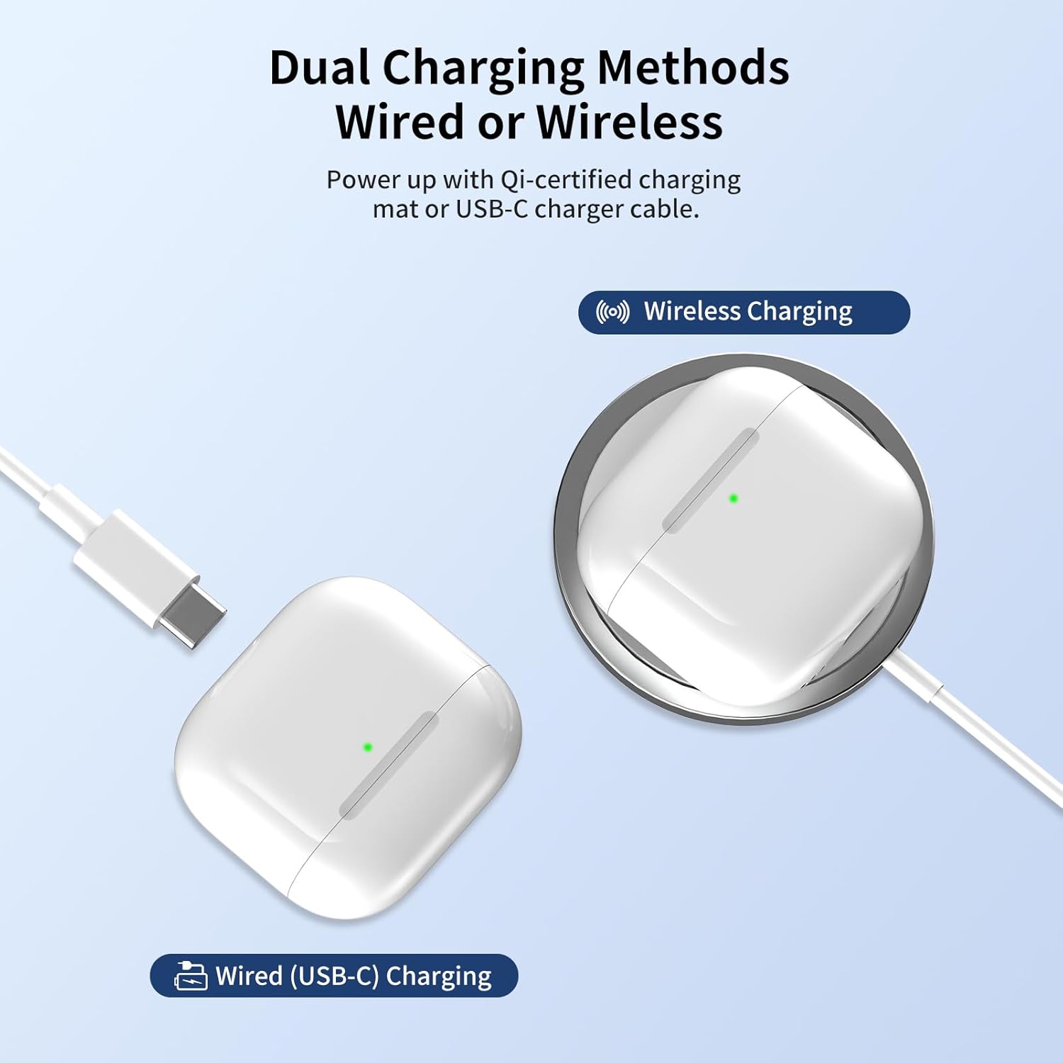 Wireless Charging Case Replacement Compatible with AirPods 4, [USB C Port] Wireless Charger Case Replacement for AirPods 4, No Earbuds - Image 6