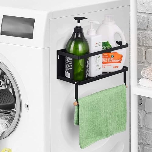 Miniatura 7 de Estante magnético para especias para refrigerador, soporte magnético para toallas de papel para refrigerador, estante magnético, 2 ganchos,