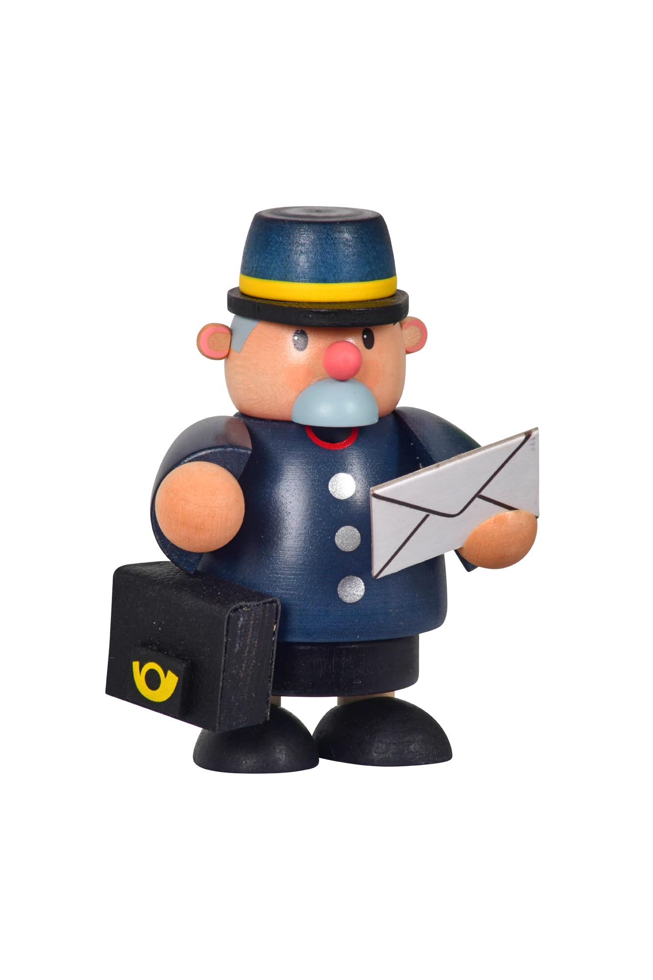 Mini facteur fumeur Rudolphs Schatzkiste figurine en bois 8x10x5 cm