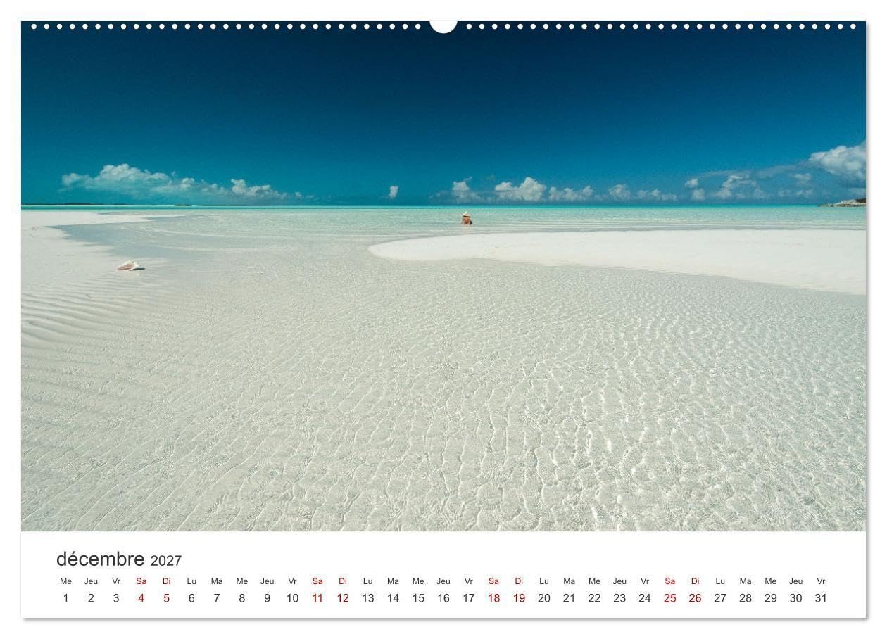 Plages des Caraïbes et nuances de bleu (Calendrier mural 2027 DIN A2 vertical), CALVENDO calendrier mensuel: Des lieux pour régénérer l'esprit