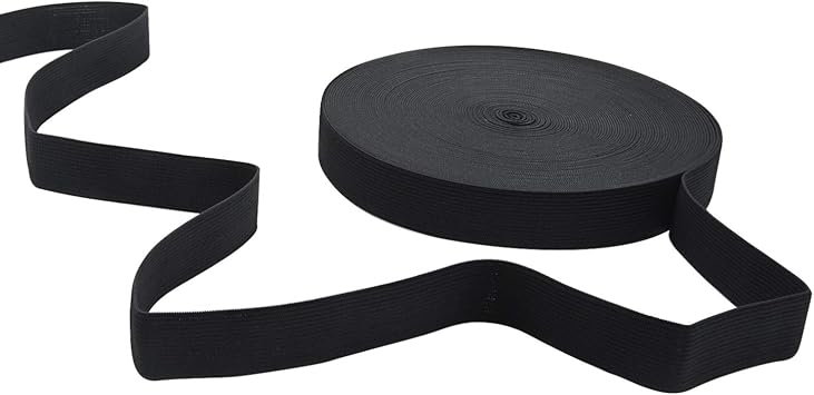 Sunmns 20 Yards Sewing Knit Stretch Elastic Band Spool, 1 inch Width (Black)
