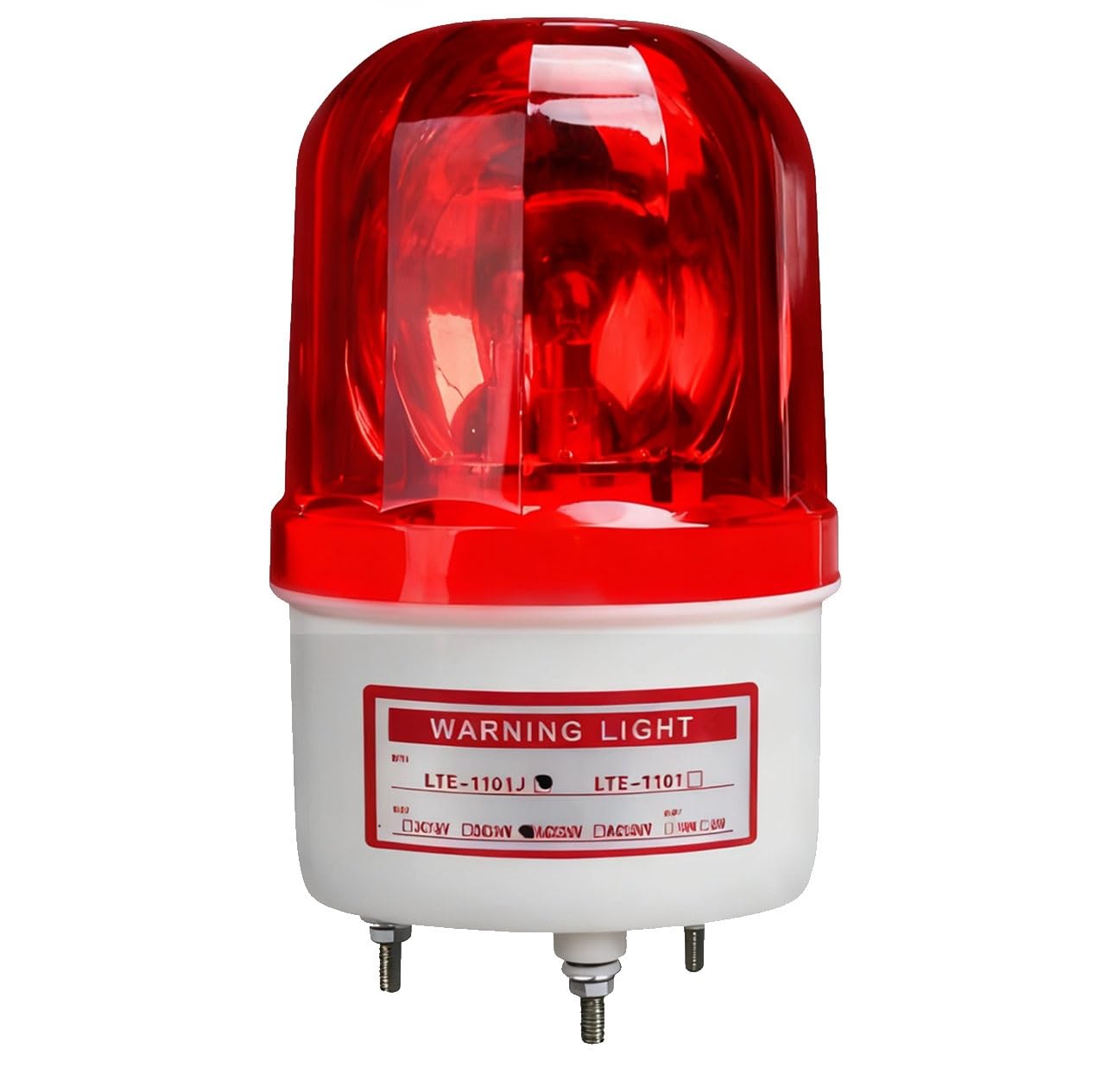 Przemysłowa lampa wieżowa alarmowa, obrotowa lampa ostrzegawcza LED-1101, brak dźwięku, napięcie 12 V/24 V/110 V/220 V/380 V, 1 szt.(Red,110V)