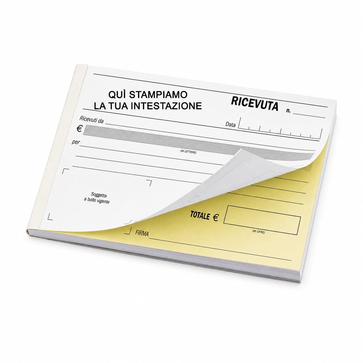 Blocchetti Ricevute Personalizzate 10×17 cm – 50 Blocchetti da 50 Ricevute Autoricalcanti in Duplice Copia – Personalizzazione con Timbro Inclusa – Per Oratori, Associazioni, Scuole ed Eventi