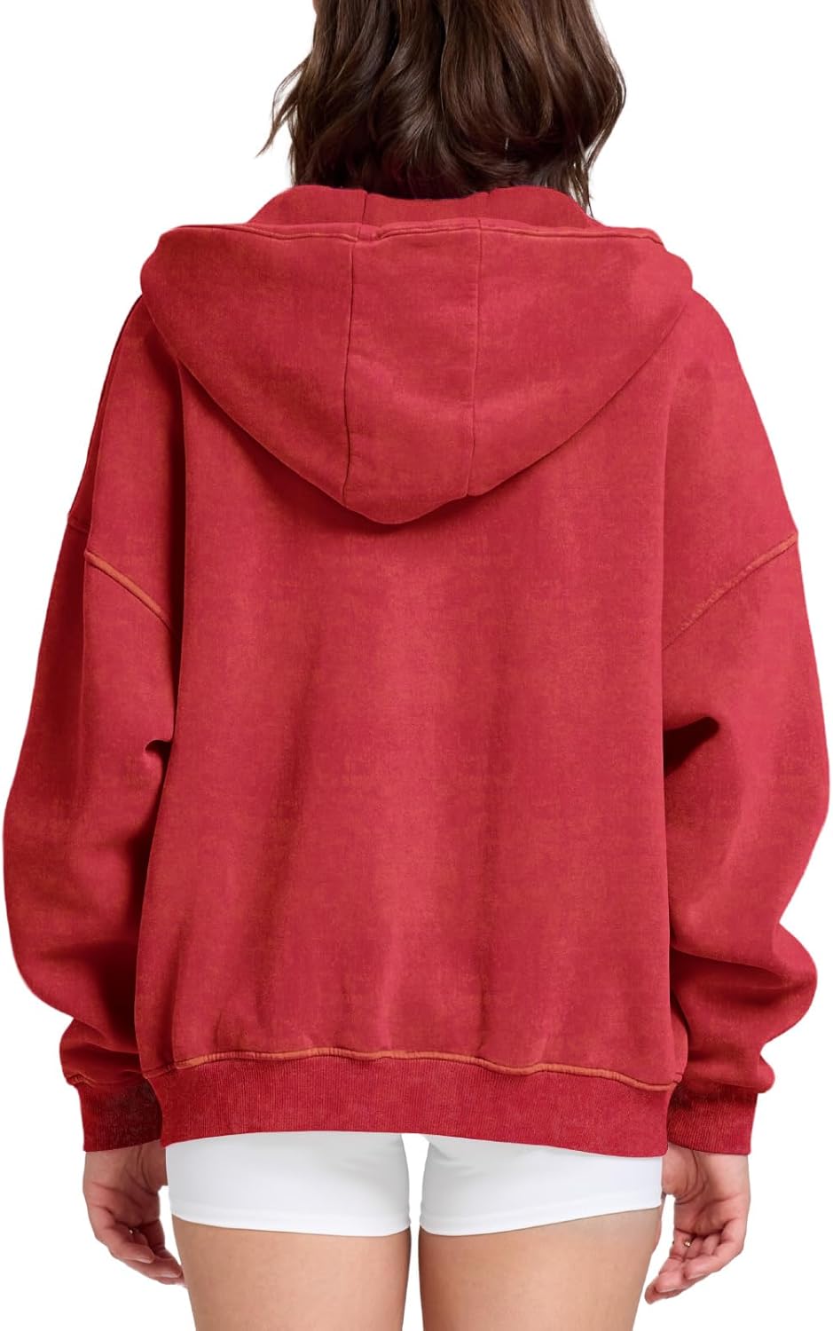 Dnzzs Womens Zip Up Hoodie Oversized Acid Wash Sweatshirts Heavyweight Fall Fashion Outfits Casual Jackets Winter Clothes - Image 5